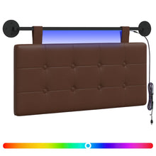 Hangend hoofdbord Met LED-verlichting Bruin Kunstleer