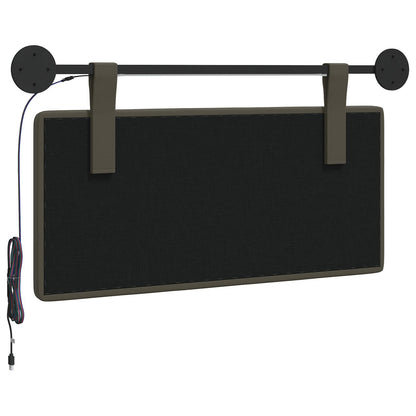 Hangend hoofdbord Met LED-verlichting Grijs Kunstleer