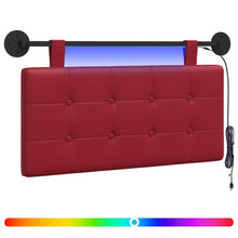 Hangend hoofdbord Met LED-verlichting Wijnrood Kunstleer