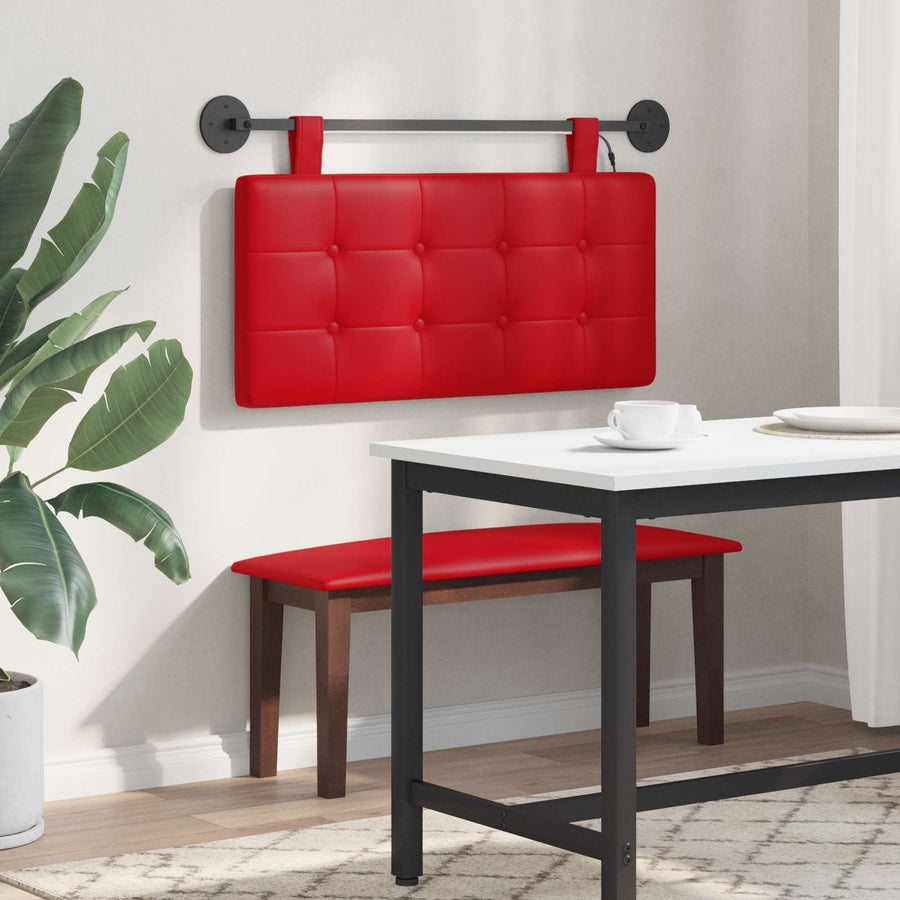 Hangend hoofdbord Met LED-verlichting Rood Kunstleer