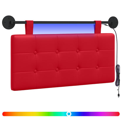 Hangend hoofdbord Met LED-verlichting Rood Kunstleer