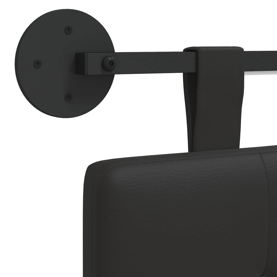Hangend hoofdbord Met LED-verlichting Zwart Kunstleer