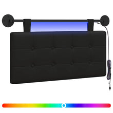 Hangend hoofdbord Met LED-verlichting Zwart Kunstleer