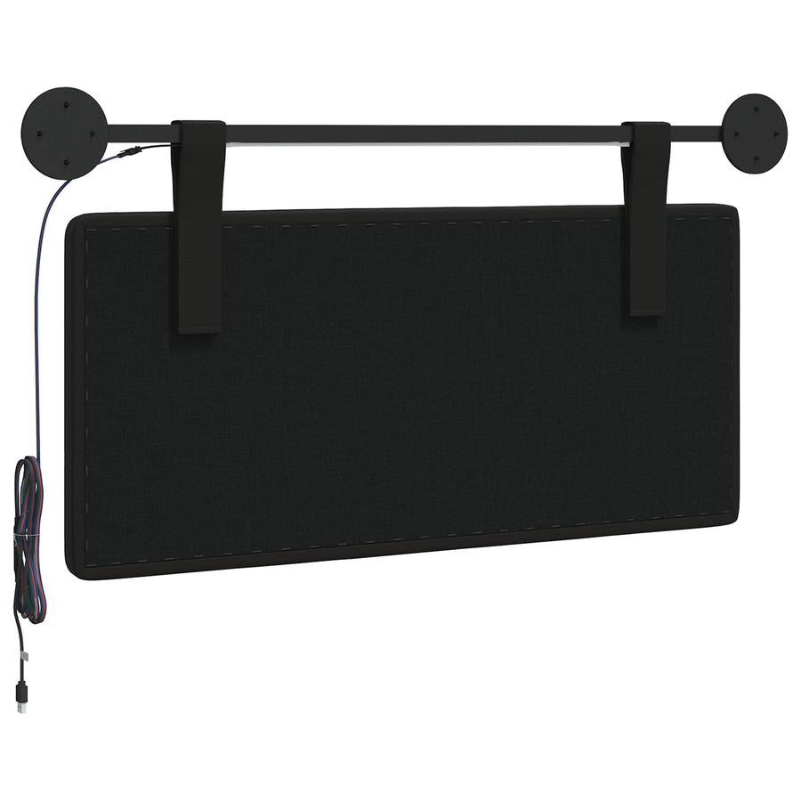 Hangend hoofdbord Met LED-verlichting Zwart Kunstleer
