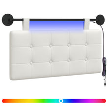 Hangend hoofdbord Met LED-verlichting Wit Kunstleer