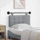 Wall Mounted Headboard With LED Lighting Light Gray Fabric