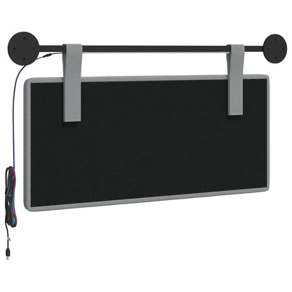 Hangend hoofdbord Met LED-verlichting Lichtgrijs Stof