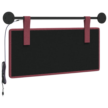 Hangend hoofdbord Met LED-verlichting Wijnrood Stof