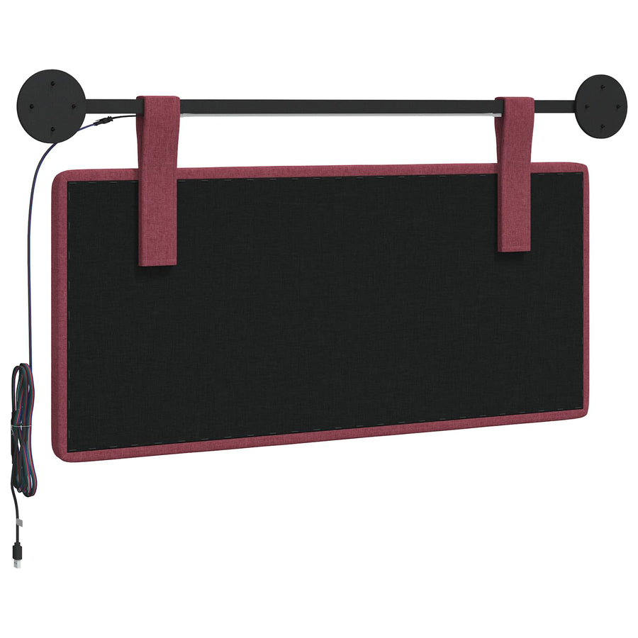 Hangend hoofdbord Met LED-verlichting Wijnrood Stof