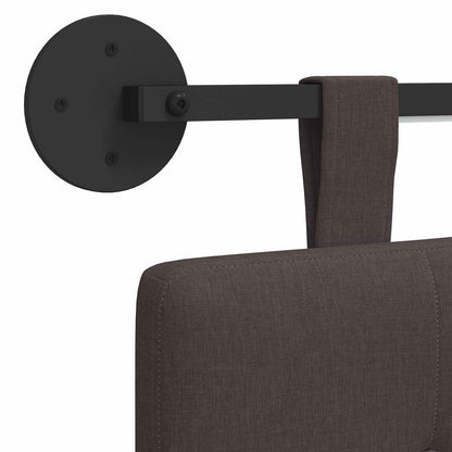 Hangend hoofdbord Met LED-verlichting Donkerbruin Stof