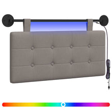 Hangend hoofdbord Met LED-verlichting Taupe Stof