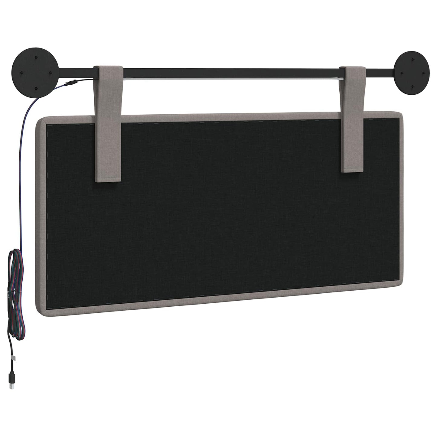 Hangend hoofdbord Met LED-verlichting Taupe Stof