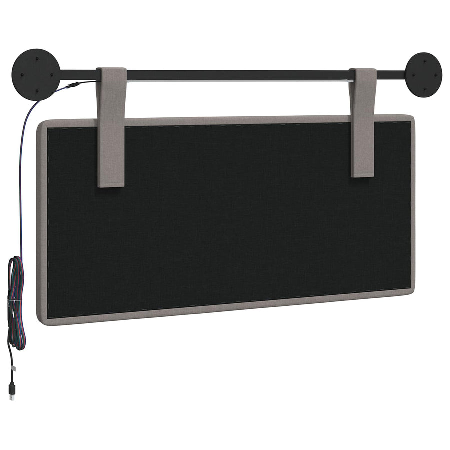 Hangend hoofdbord Met LED-verlichting Taupe Stof