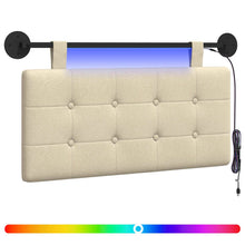 Hangend hoofdbord Met LED-verlichting Crèmekleurig Stof