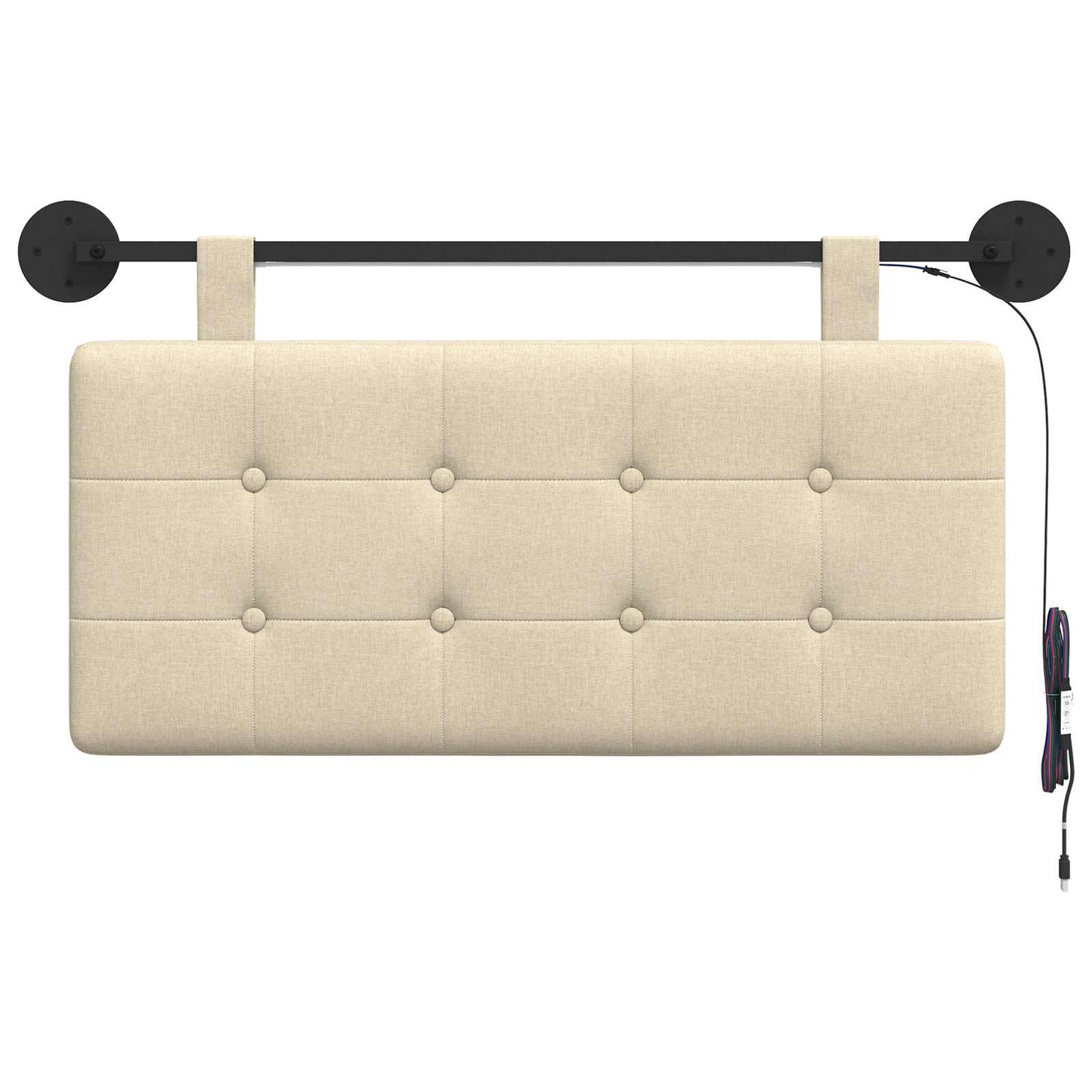 Hangend hoofdbord Met LED-verlichting Crèmekleurig Stof