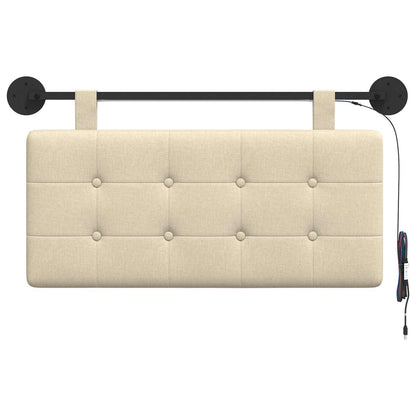 Hangend hoofdbord Met LED-verlichting Crèmekleurig Stof