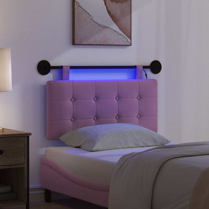 Hangend hoofdbord Met LED-verlichting Roze Stof