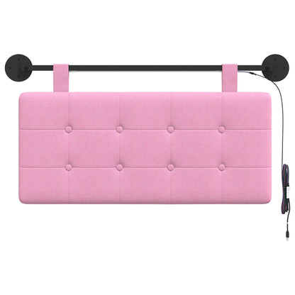 Hangend hoofdbord Met LED-verlichting Roze Stof