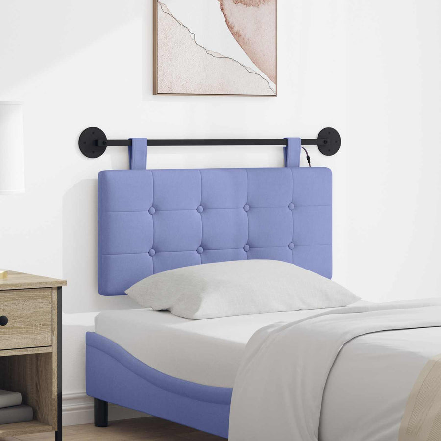 Hangend hoofdbord Met LED-verlichting Jeans Blauw Stof