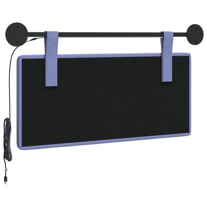 Hangend hoofdbord Met LED-verlichting Jeans Blauw Stof