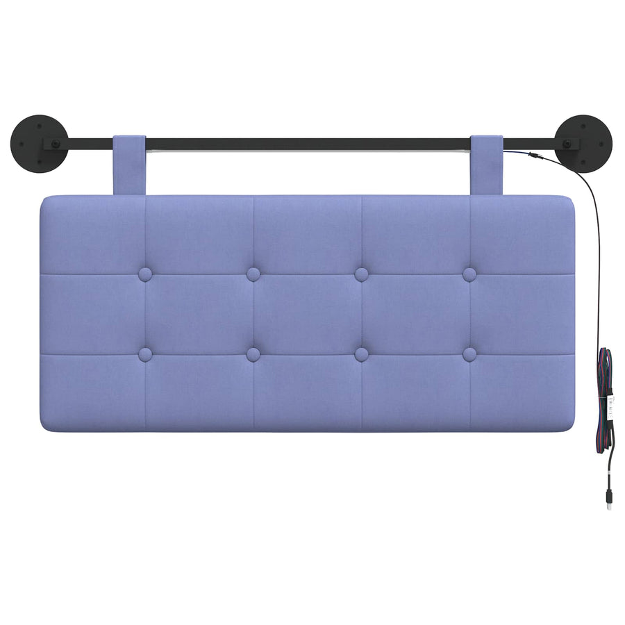 Hangend hoofdbord Met LED-verlichting Jeans Blauw Stof