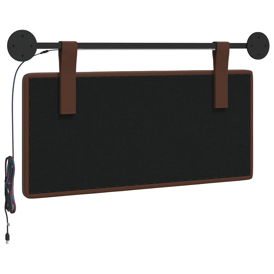 Hangend hoofdbord Met LED-verlichting Bruin Kunstleer