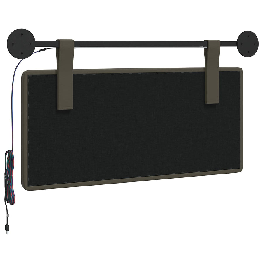 Hangend hoofdbord Met LED-verlichting Grijs Kunstleer