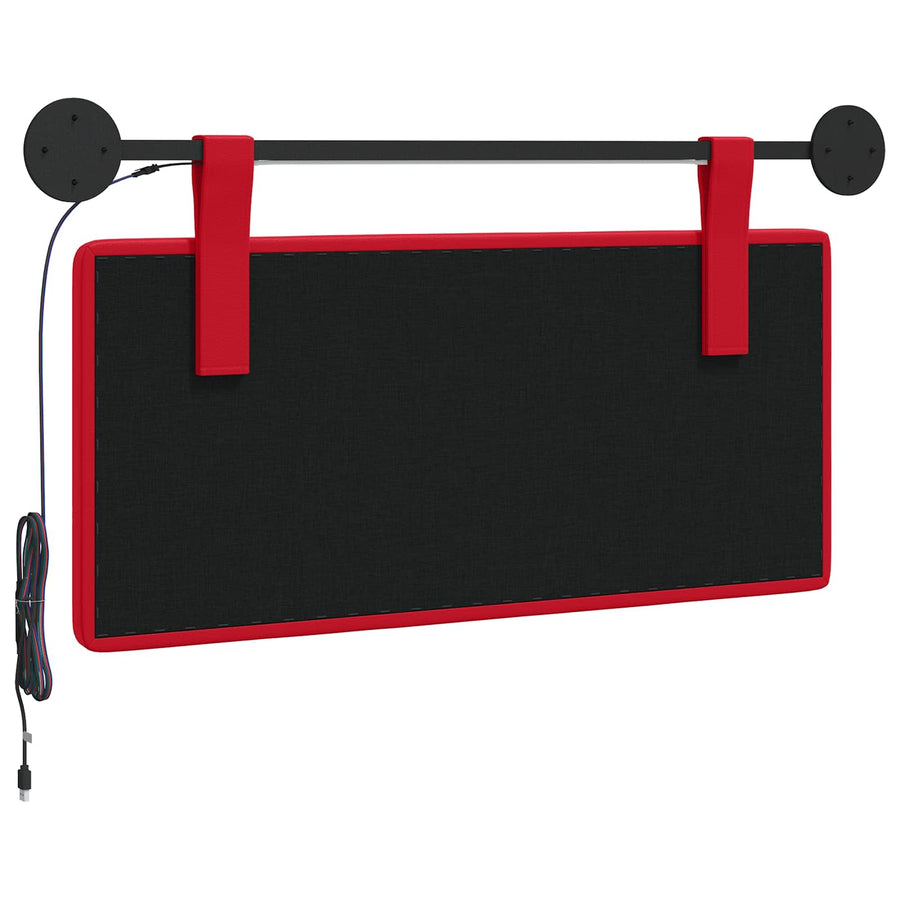 Hangend hoofdbord Met LED-verlichting Rood Kunstleer