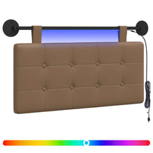 Hangend hoofdbord Met LED-verlichting Cappuccino Kunstleer
