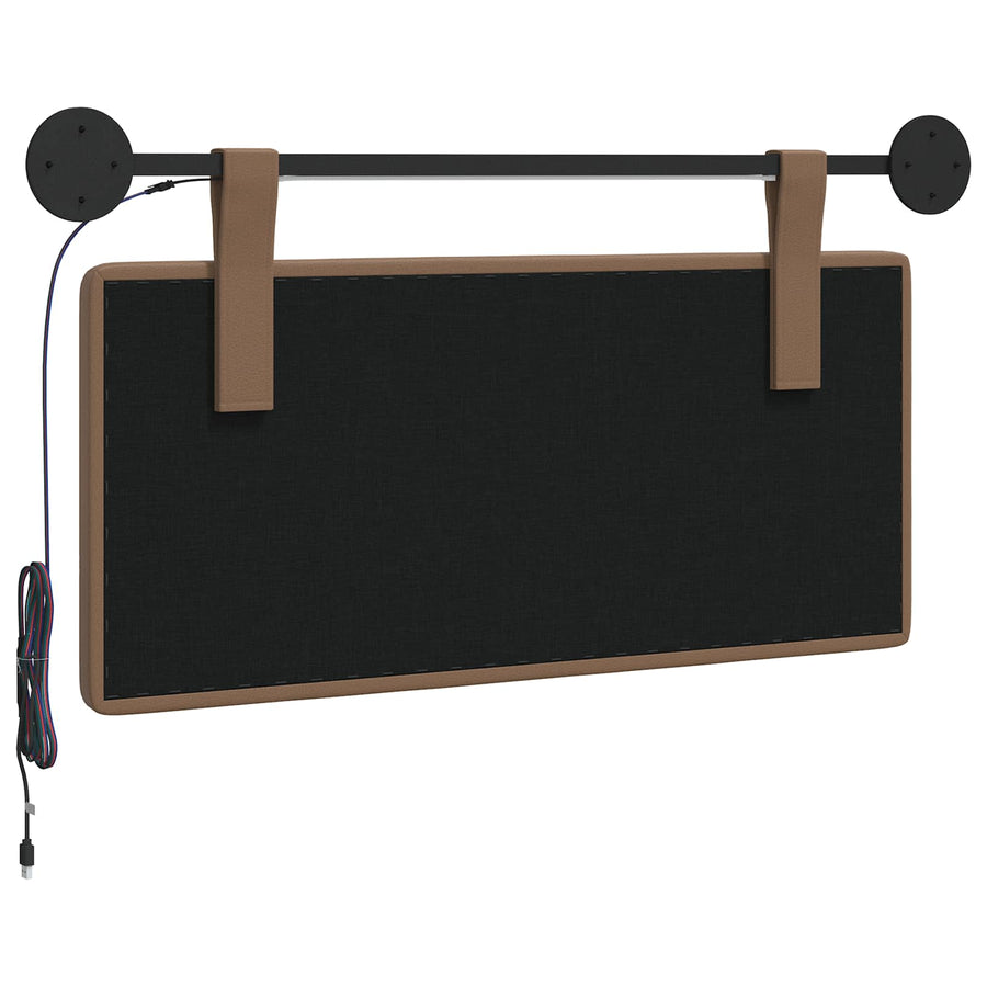 Hangend hoofdbord Met LED-verlichting Cappuccino Kunstleer