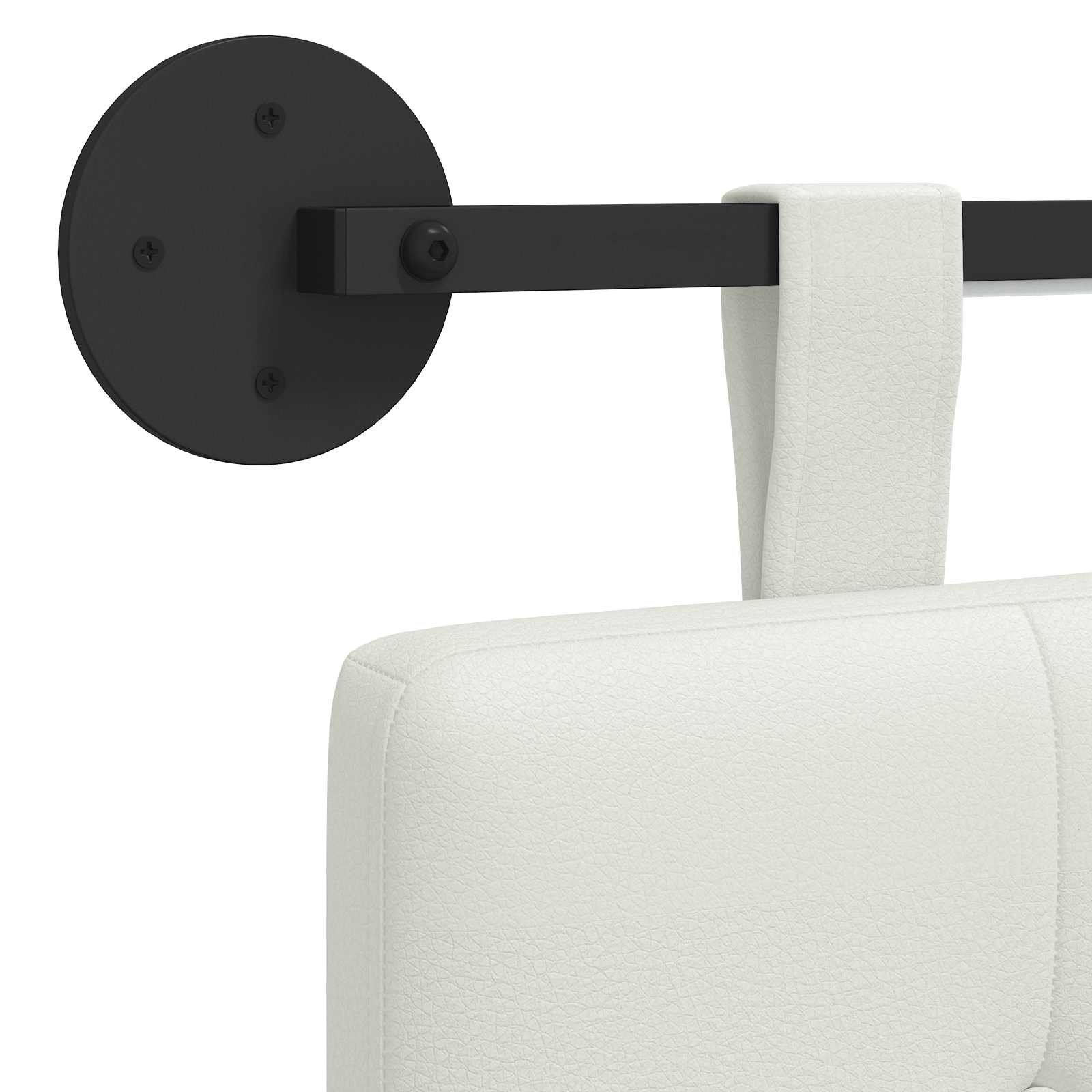 Hangend hoofdbord Met LED-verlichting Wit Kunstleer