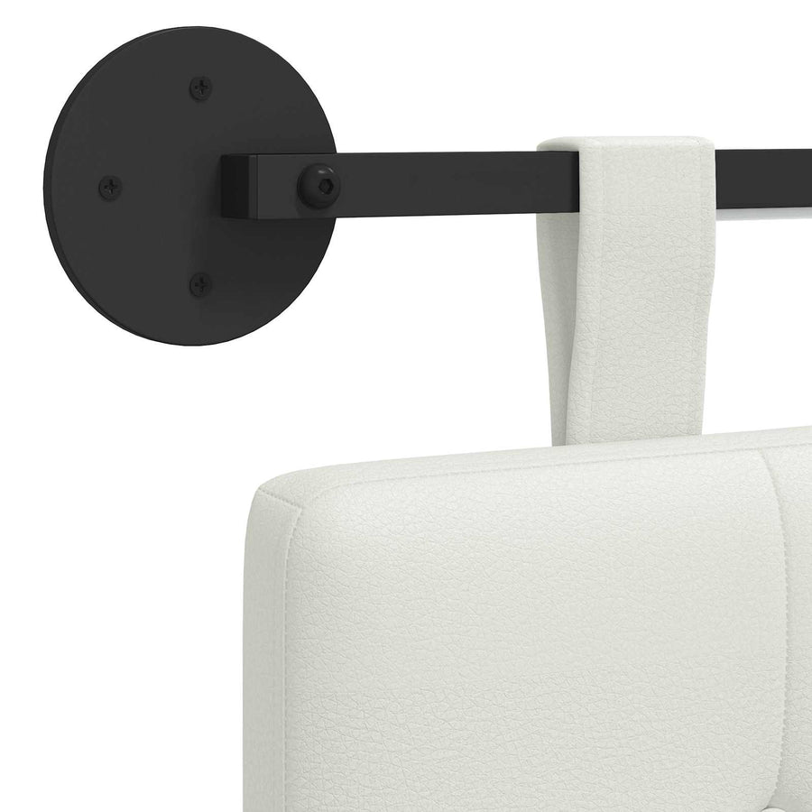 Hangend hoofdbord Met LED-verlichting Wit Kunstleer