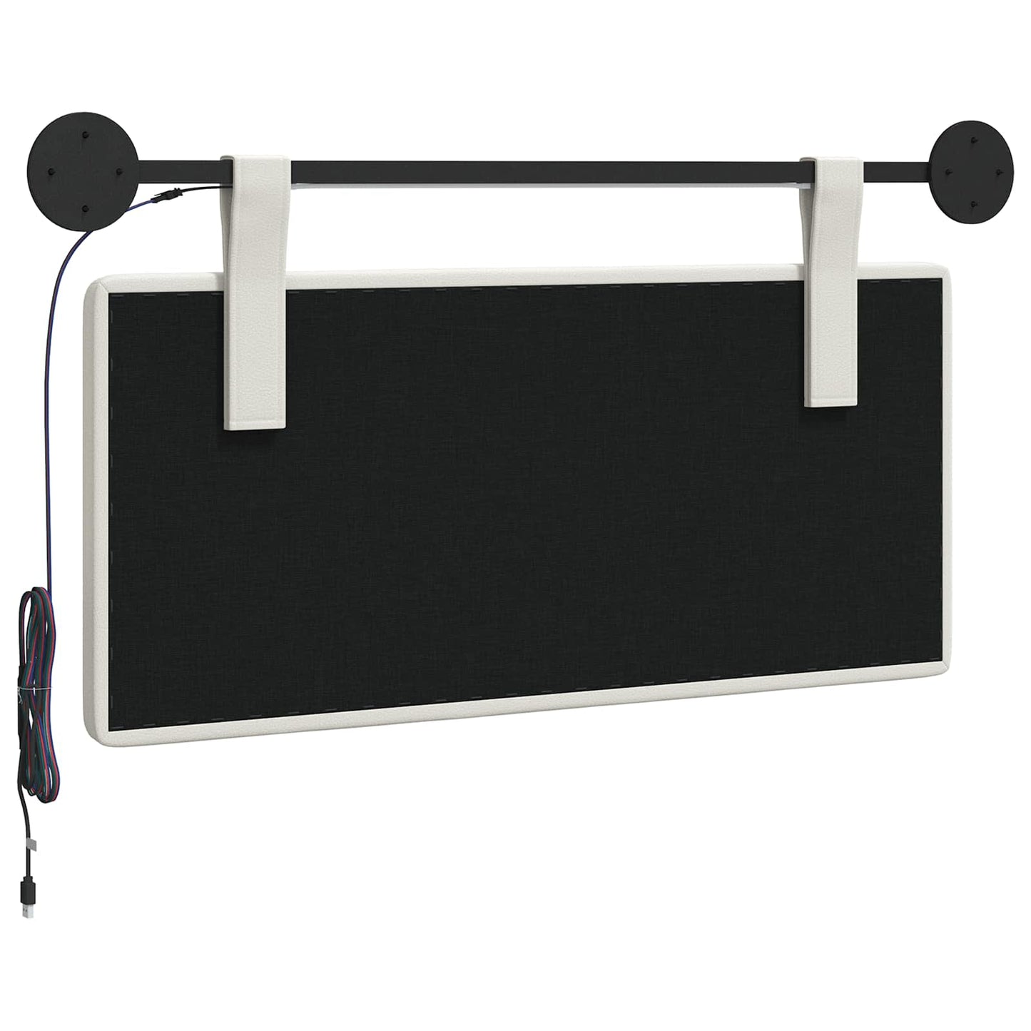 Hangend hoofdbord Met LED-verlichting Wit Kunstleer
