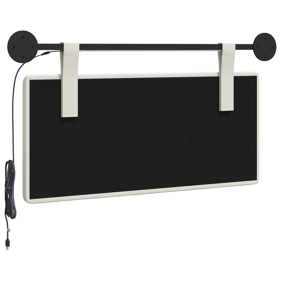 Hangend hoofdbord Met LED-verlichting Wit Kunstleer
