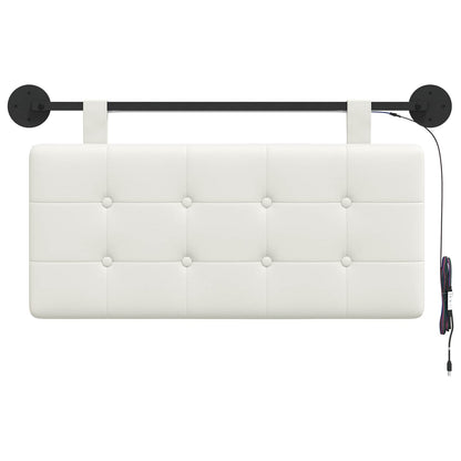 Hangend hoofdbord Met LED-verlichting Wit Kunstleer