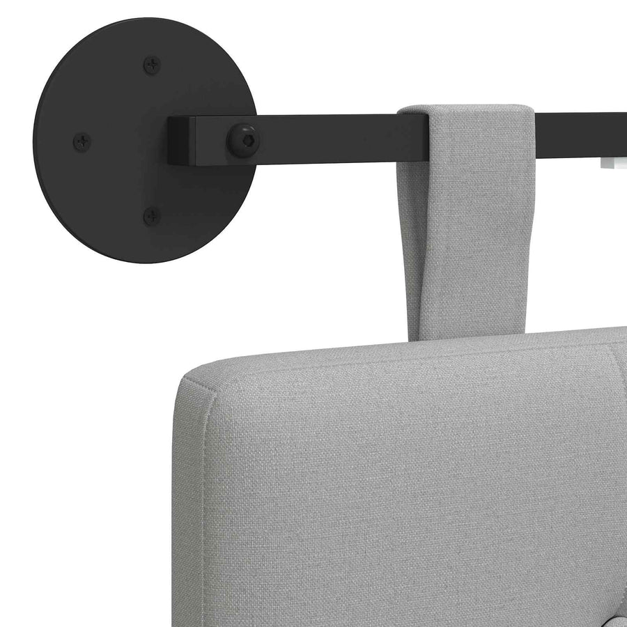 Hangend hoofdbord Met LED-verlichting Wolkengrijs Stof