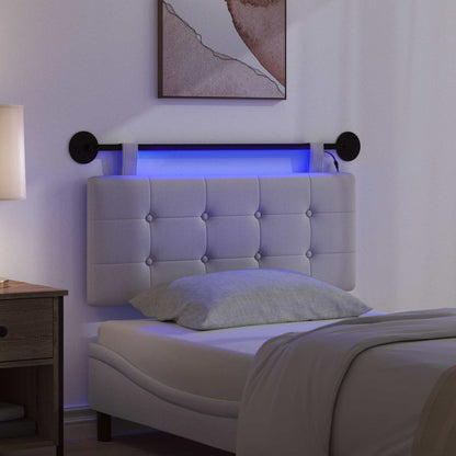 Hangend hoofdbord Met LED-verlichting Wolkengrijs Stof