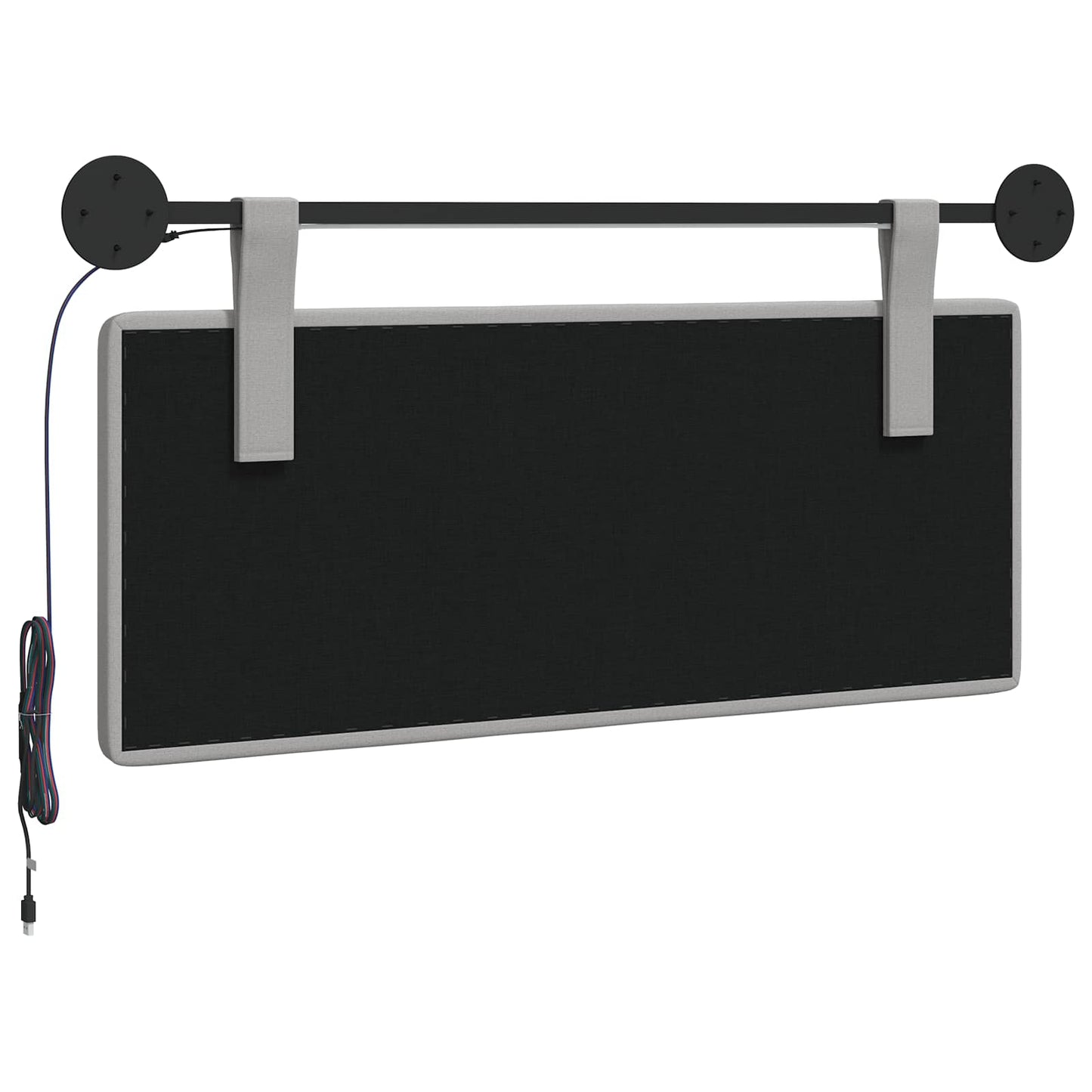 Hangend hoofdbord Met LED-verlichting Wolkengrijs Stof