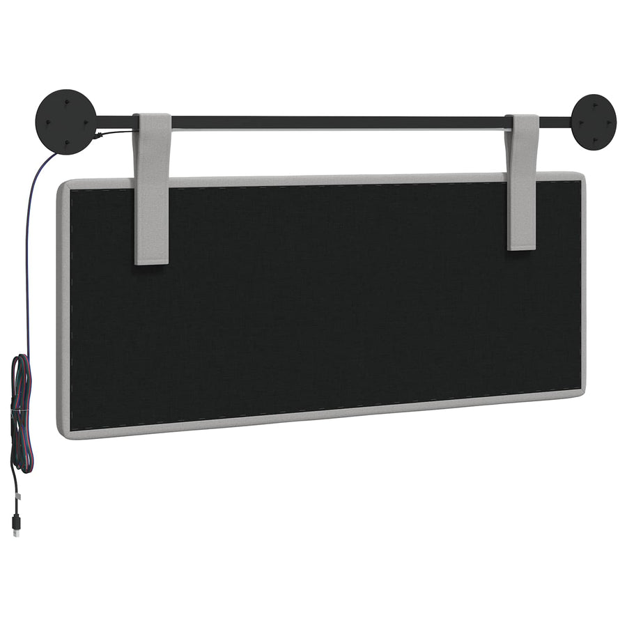 Hangend hoofdbord Met LED-verlichting Wolkengrijs Stof