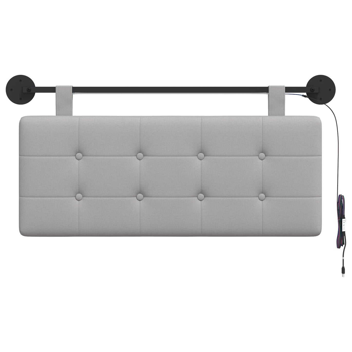 Hangend hoofdbord Met LED-verlichting Wolkengrijs Stof