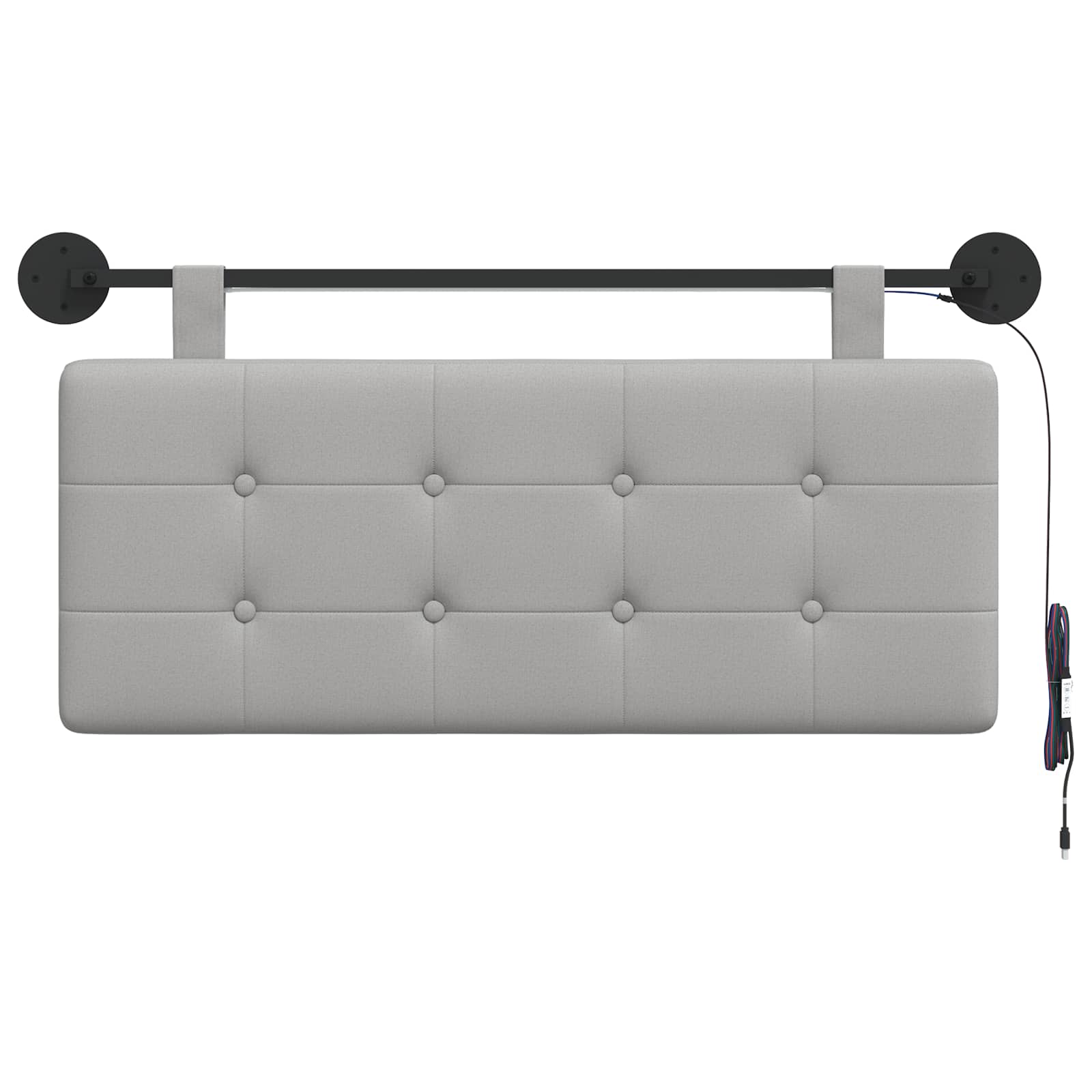 Hangend hoofdbord Met LED-verlichting Wolkengrijs Stof