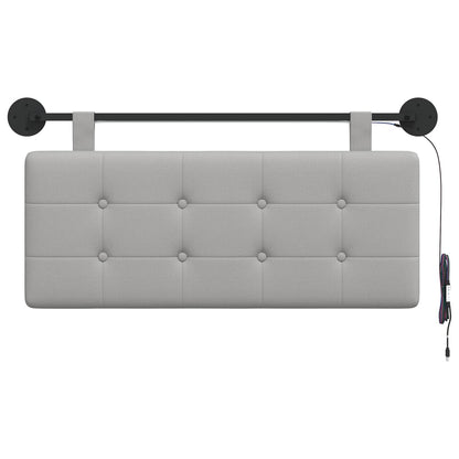 Hangend hoofdbord Met LED-verlichting Wolkengrijs Stof