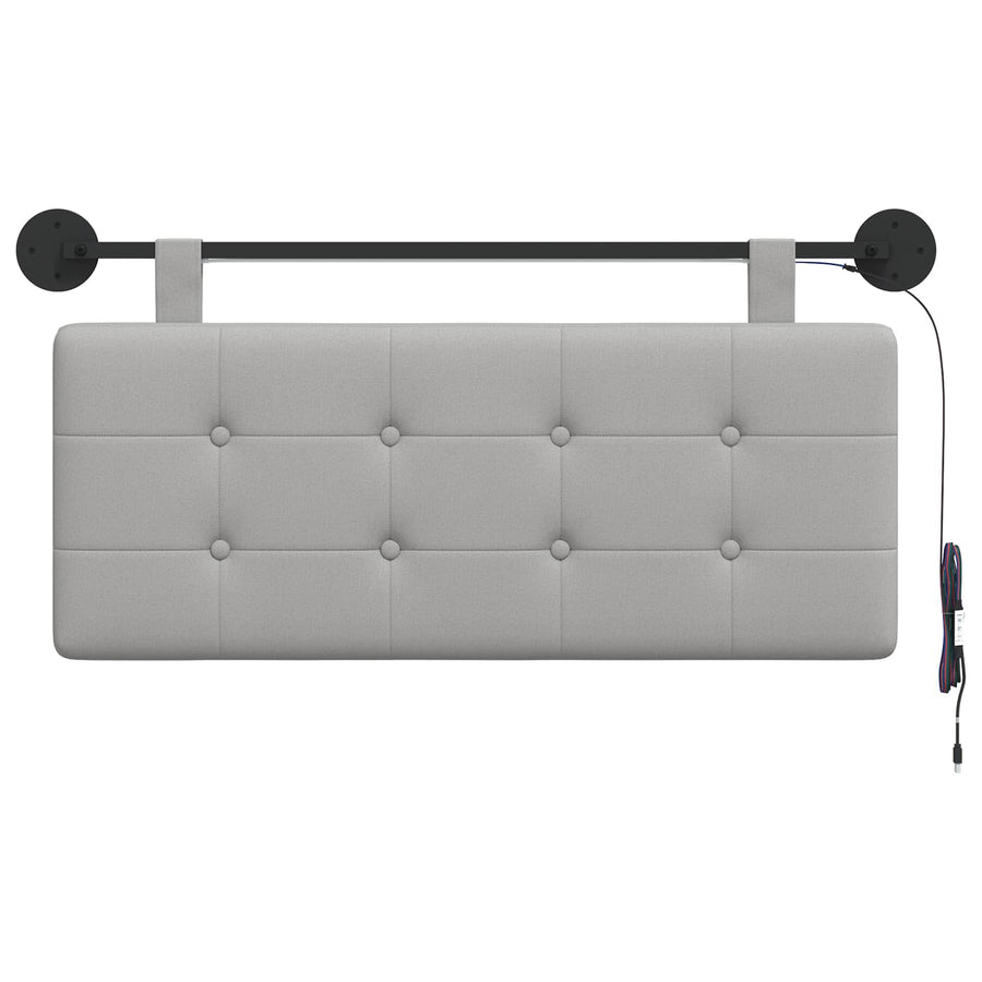 Hangend hoofdbord Met LED-verlichting Wolkengrijs Stof