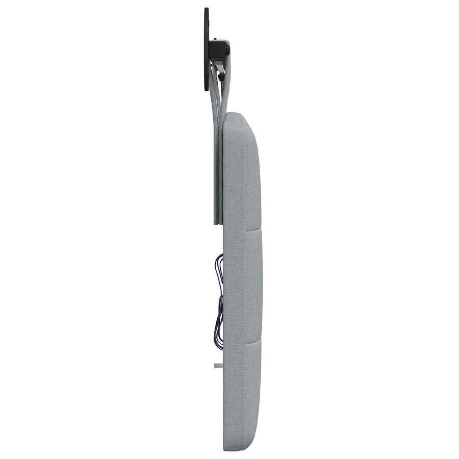 Hangend hoofdbord Met LED-verlichting Lichtgrijs Stof