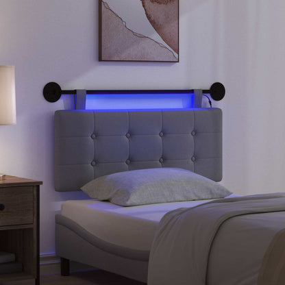 Hangend hoofdbord Met LED-verlichting Donkergrijs Stof