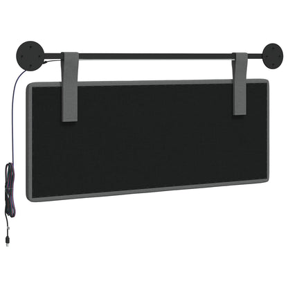 Hangend hoofdbord Met LED-verlichting Donkergrijs Stof
