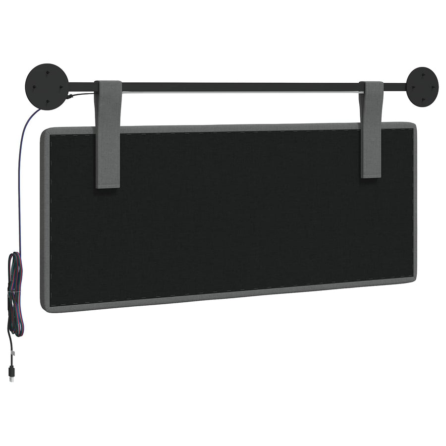 Hangend hoofdbord Met LED-verlichting Donkergrijs Stof