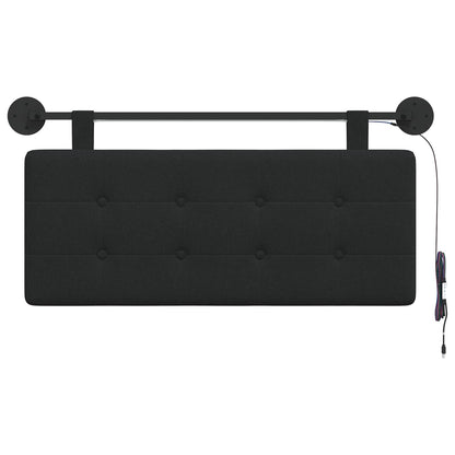 Hangend hoofdbord Met LED-verlichting Zwart Stof