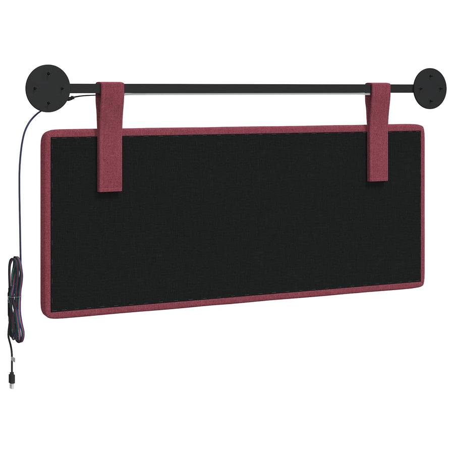 Hangend hoofdbord Met LED-verlichting Wijnrood Stof