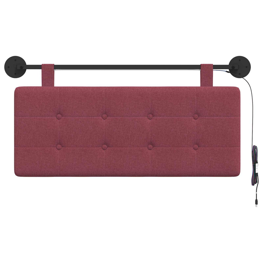 Hangend hoofdbord Met LED-verlichting Wijnrood Stof